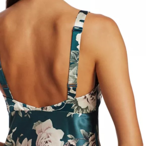 Black Iris TOMMIE Bouquet Print Silk Column Dress - Picture 13 of 15